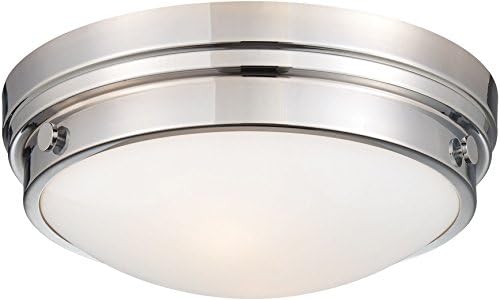 Minka Lavery Flush Mount Ceiling Light Round 823-77 2LT 120 watt (5"H x 13"W) Glass Chrome