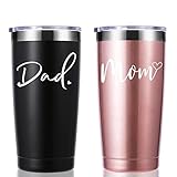 momocici Dad Mom 20 OZ Couple Tumbler.New Parents Gifts for Couples.Pregnancy Announcement Anniversary Parents to be Gift.Gifts for New Dad New Mom Mother's Day Father's Day.(Rose Gold&Black)