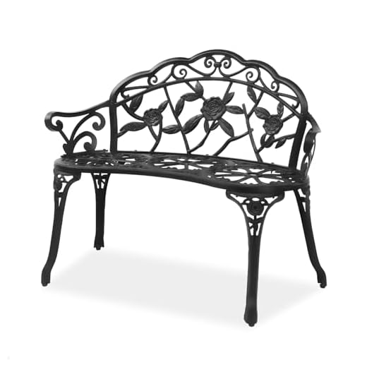 Classic Rose Design Outdoor Bench