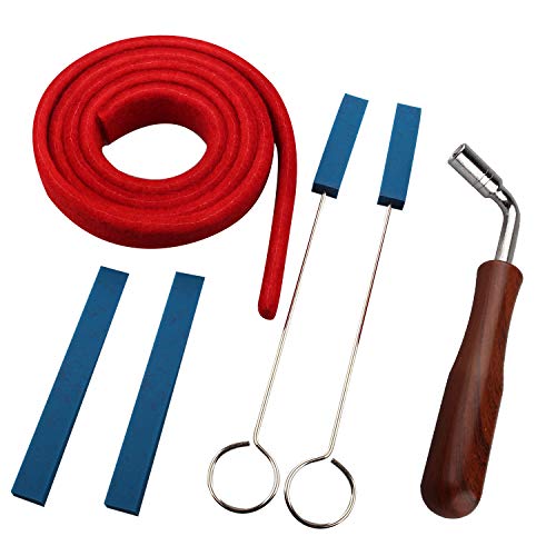 Futheda Kit de afinación de piano profesional, herramientas de afinación de piano que incluyen 1 martillo de afinación en forma de L, 1 banda vocal, 2 amortiguadores, 2 amortiguadores con asas Cover