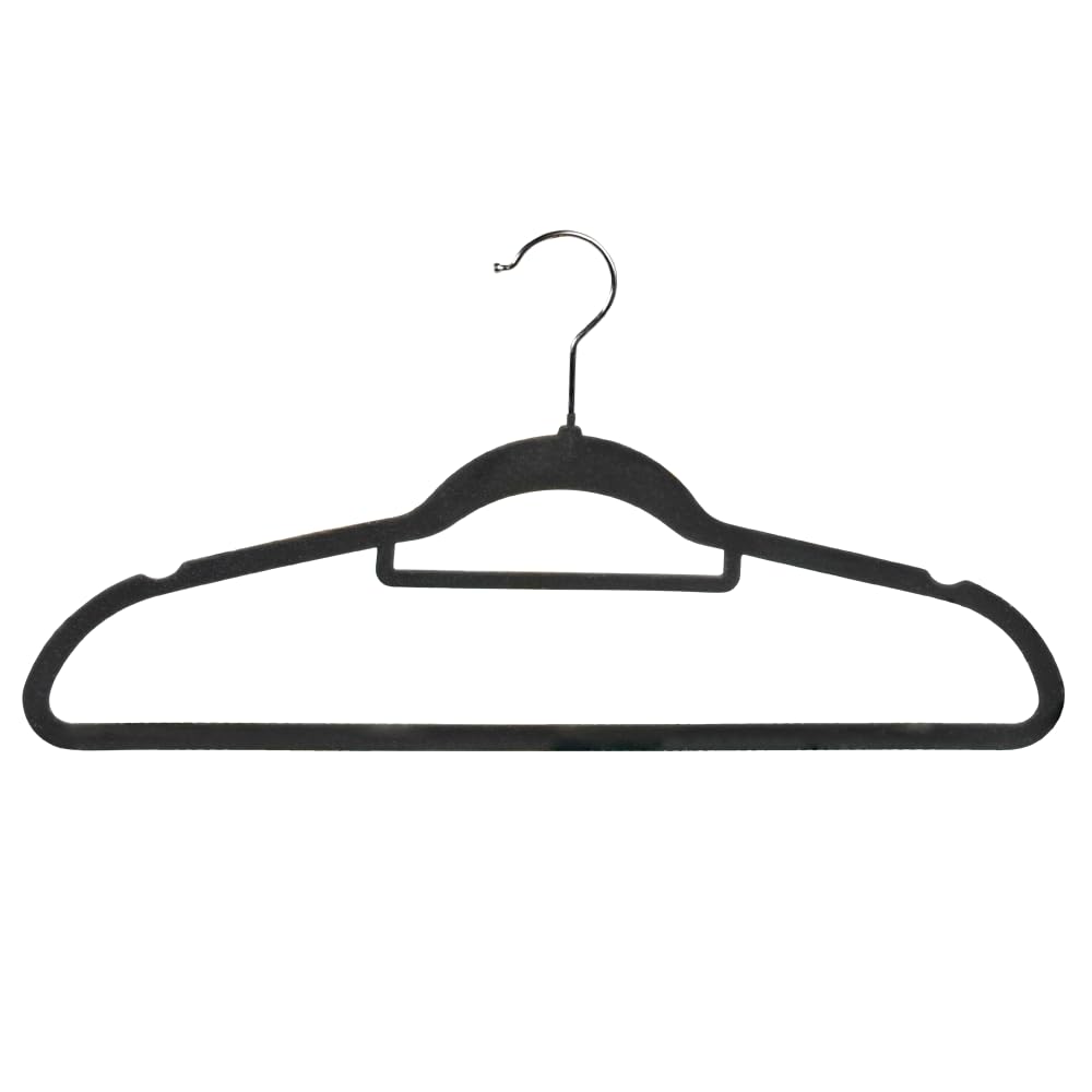 KESPER 16646 Clothes Hangers - Pack of 25 Material: Plastic (ABS) with Non-Slip Flocking, Dimensions: 45.5 cm Wide, Colour: Anthracite