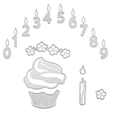 Birthday Cake and Number Cutting Dies Stencil Metal Template Moulds, Embossing Tool for Album Paper...