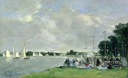 Affiche Toile Régate à Argenteuil - Évadez-vous depuis votre lit avec Boudin 60x90