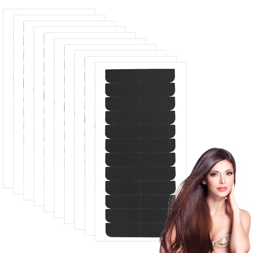 120 Stück Perücken Tape Kleber Extensions Invisible Tapes Klebestreifen Extensions Unsichtbar Wasserfest Doppelseitig Selbstklebendes Ersatzband Für Echthaarverlängerungen (Schwarz)