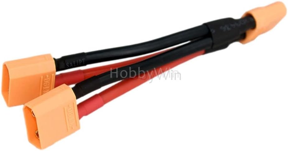 XT90 Plug Parallel Connection Cable 10awg Wire 1 Female + 2 Male (5pcs)