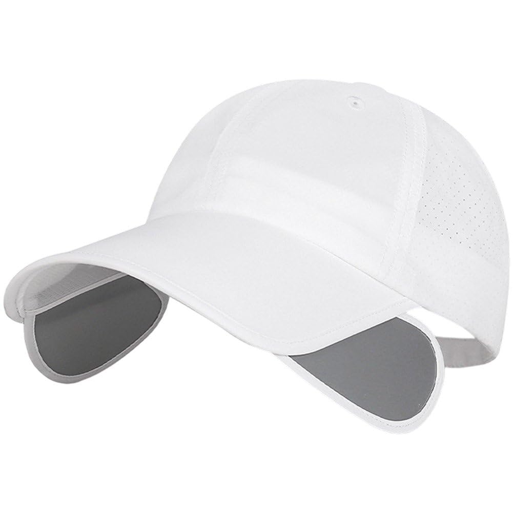 Sslvya Summer Baseball Cap with Retractable Visor Widened Brim Sports Hat for Travel Hiking Golf Running Camping Fishing