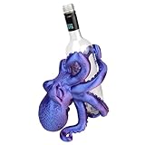 Needzo Schillernder Oktopus-Weinhalter, nautischer Flaschenständer, einzigartige Bar-Dekoration, Farbe kann variieren, 21,6 cm