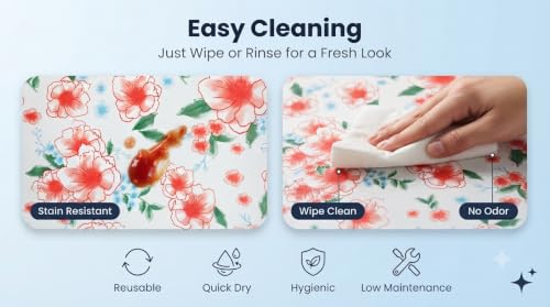 Image of Dribble (45cm X 300cm) Eva Shelf Liner Mat Roll, Non Slip Drawer & Cabinet Liner for Kitchen, Waterproof Oilproof Washable Fridge Mat, Anti Skid Multipurpose Mat (Spring Lavender Red)