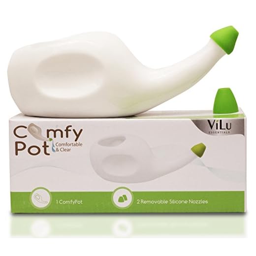 Fall Sale: ComfyPot | Ergonomic Ceramic Neti Pot Sinus Rinse | Natural Pressure, Congestion & Infection Treatment