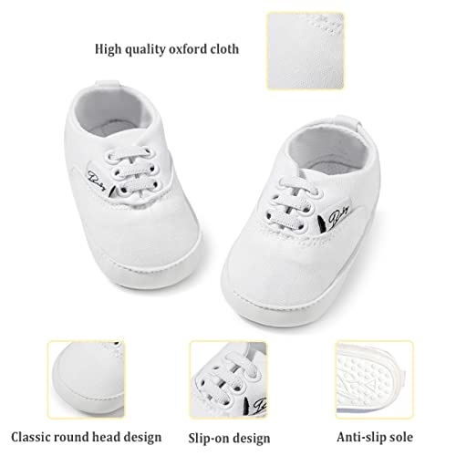 Image of Infant Baby Boys Girls Canvas Sneaker Toddler Slip On Anti Skid Newborn First Walkers Candy Shoes for 0-18 Months