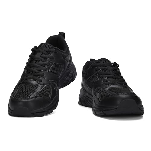 Santiro Walking Shoes Women Running Sneakers Casual Lightweight Tennis Shoes Non Slip Athletic All Black 8.5