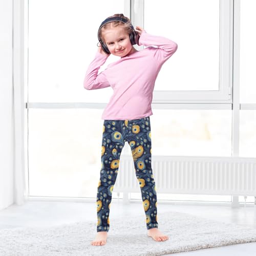Hand Drawing Camouflage Wavy Kids Girl's Cotton Pants Fashion Full Length Pants Running4