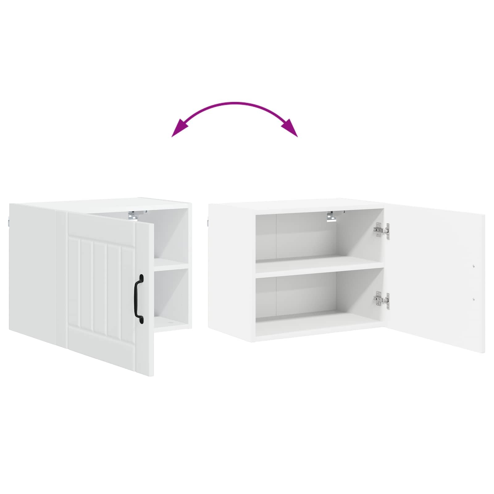Wandschrank Lucca Weiß aus Holzwerkstoff 50 x 31 x 40 cm mit 2 Regalen und 1 Tür, vielseitiger Küchenschrank für Stauraum, Aufbewahrung und Moderne Küchenorganisation