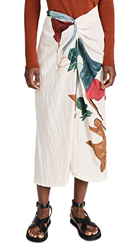 Vince Women's Painted Abstract Draped Knot Skirt