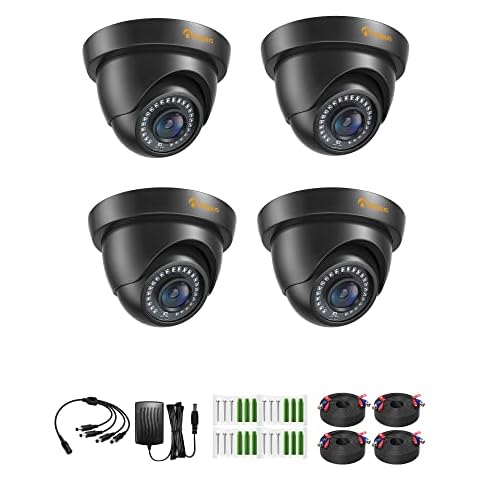 Anlapus 4pcs 1080P Cámara de Vigilancia Seguridad Exterior Cover