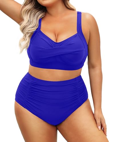 Image of Daci Women's Plus Size Bikini Sets - High Waisted Two-Piece Swimsuits with Tummy Control
