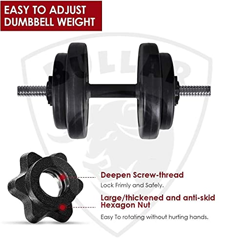 Image of BULLAR Home Gym Combo, 20kg to 40kg 3ft Curl Rod 5ft Straight Rod, Pair Dumbbell Rods, Weight Plates, Gym Equipment Set (20 Kg)