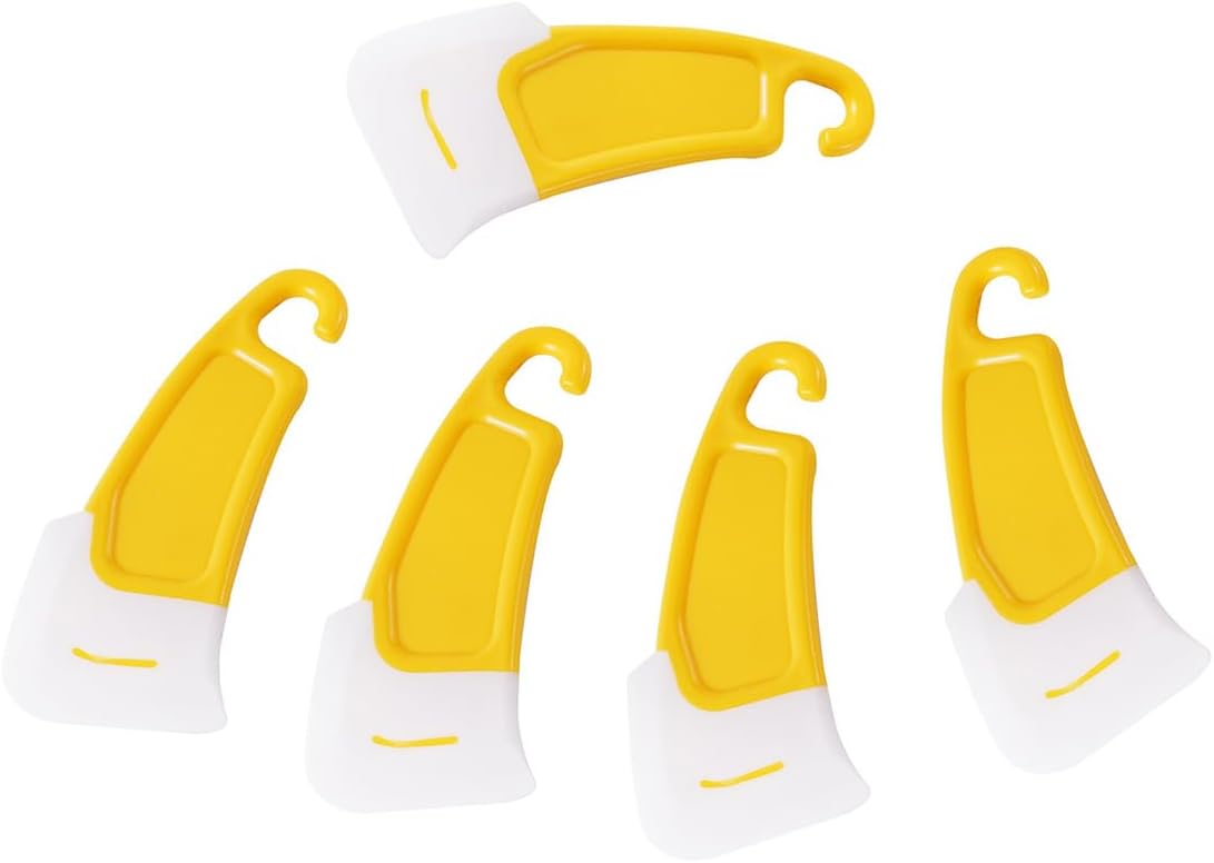 Silicone Pan Scraper Dish Cleaning Spatula Pan and Bowl Scraper Set Bowl Scraper Dish Scraper Non Stick Kitchen Scraper Pan Rubber Cleaning Spatula Pot Cleaning Tool Set of 5