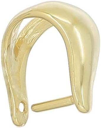 1PC Sterling Silver Small Pinch Pendant Bail Clasp Slider, 18kt Gold Plated