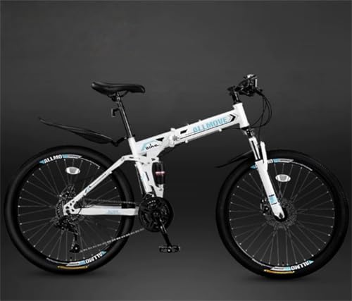 【XXA】折りたたみ自転車 マウンテンバイク 24 26インチ シマノ製21/24/27/30段変速 ディスクブレーキ フロントサスペンション 泥除け グリップシフト MTB 段差 ハードテール ユニセックス 通勤 通学 内装ケーブル 女 男 (スポークホ