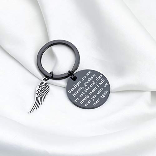 Pliti Remembrance Gifts In Memory Of Loved One Angel Wing Keychain Goodbyes Are Not Forever Goodbyes #TOP2