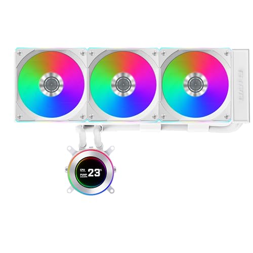 Image of Lian Li Hydroshift II-C 360CL Liquid CPU Cooler, Round Screen, White | 3x 120mm CL Wireless RGB Fans, 2.1 inch IPS LCD, 3 Control Modes, Sliding Tube Clamp, LGA 1851 /1700, AM5 /AM4 (HS2LCD36RW)