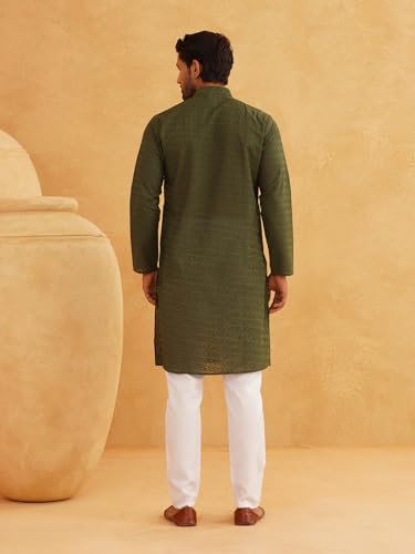Sojanya (Since 1958 Motifs Embroidered Thread Work Pure Cotton Straight Kurta With Churidar4
