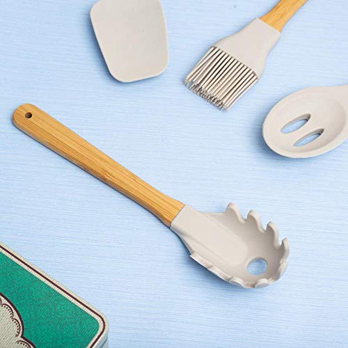 Pegador Macarrão Task Silicone Bambu Etna Bege