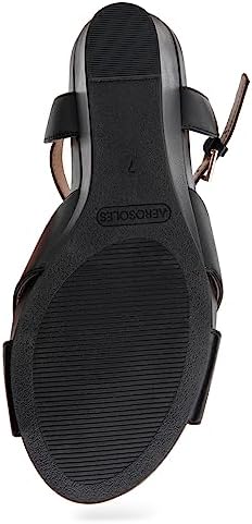 Aerosoles PASTEL Wedge Sandal, Black PU, 5.5M | Image 3