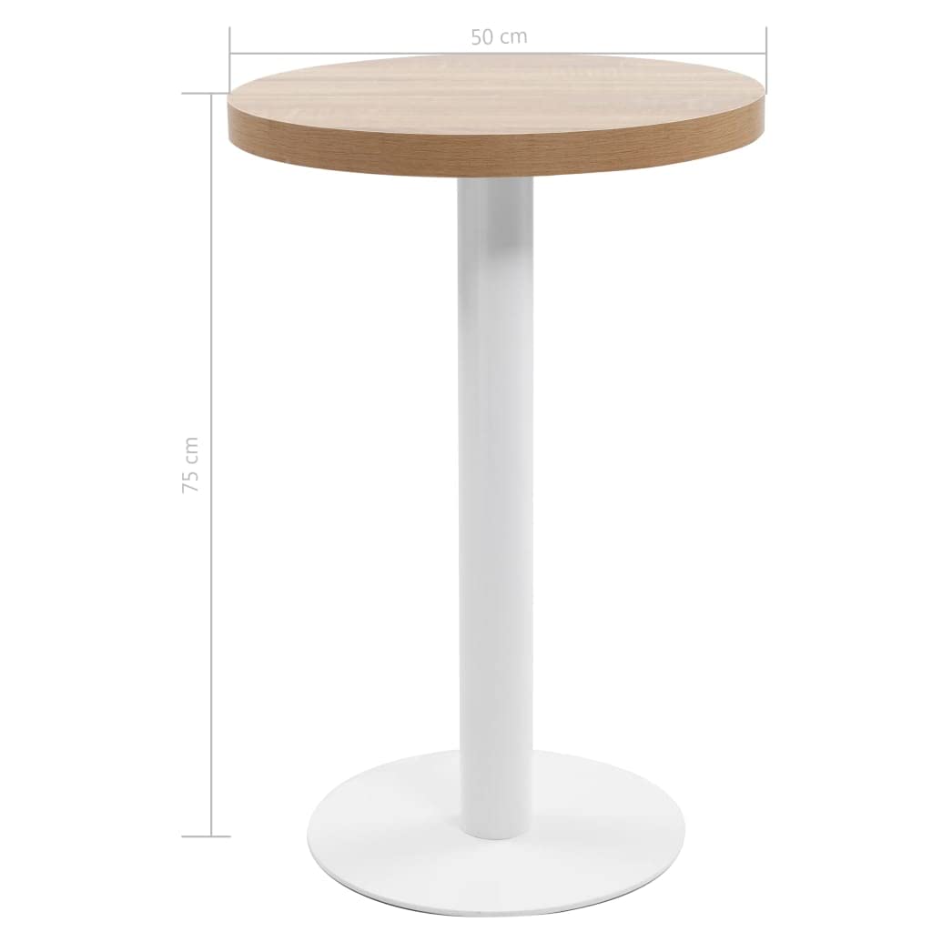 vidaXL Tavolo da Bistrot Marrone Chiaro 50 cm in MDF