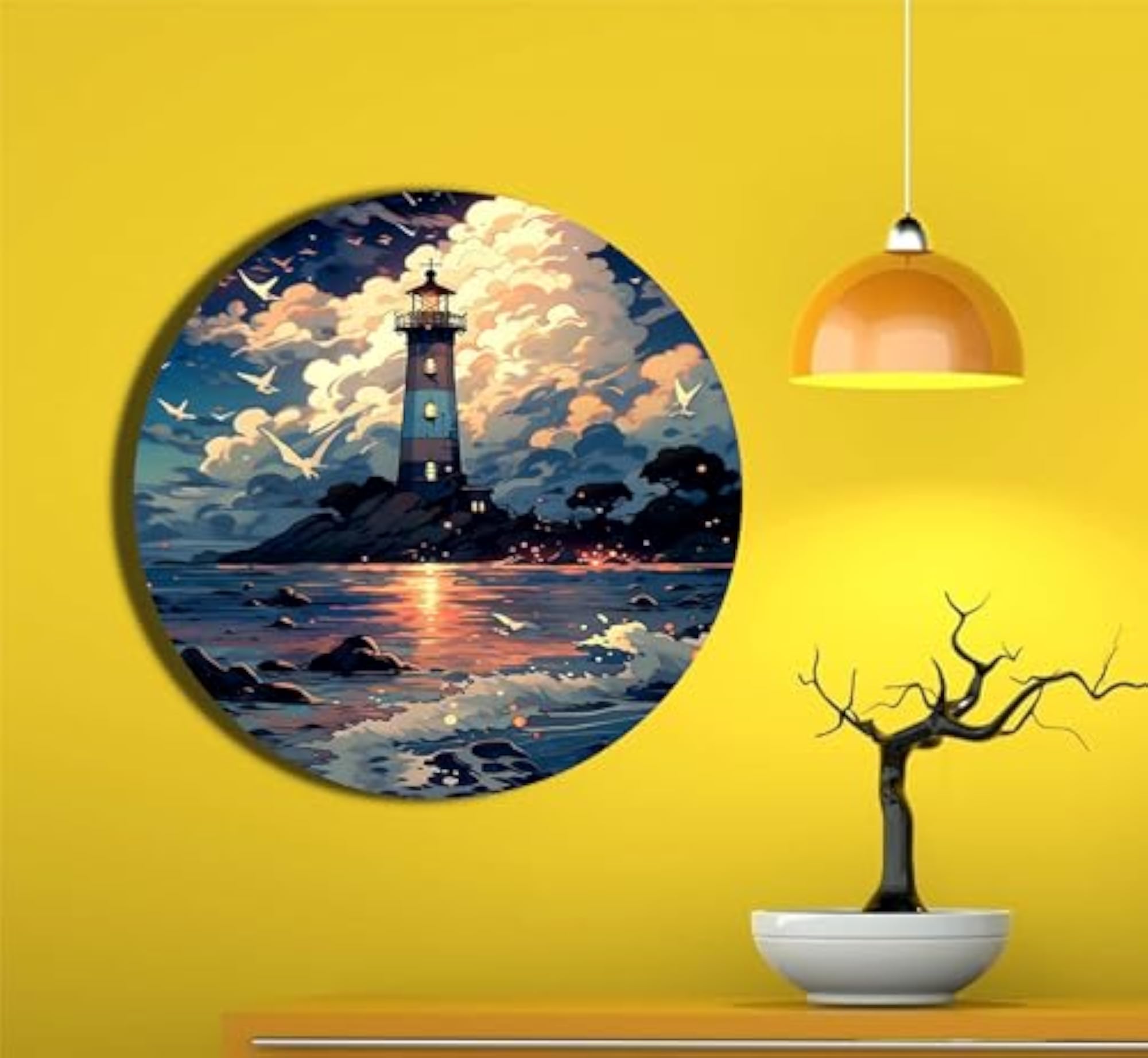 Lighthouse Majesty Decorative Ceramic Art Plate for Home