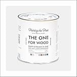 The One for Wood Paint & Primer 1L White No. 1 Fresh Stationary | Semi Matt Finish, Bio-Based & VOC-Free Formula for Wooden Furniture & Surfaces | Durable & Easy Indoor Home Decorating