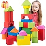 Juguete Bloques de Construcción 40 Piezas Bloques Apilables Diferentes Formas - Juguetes Educativos Actividad y Desarrollo...