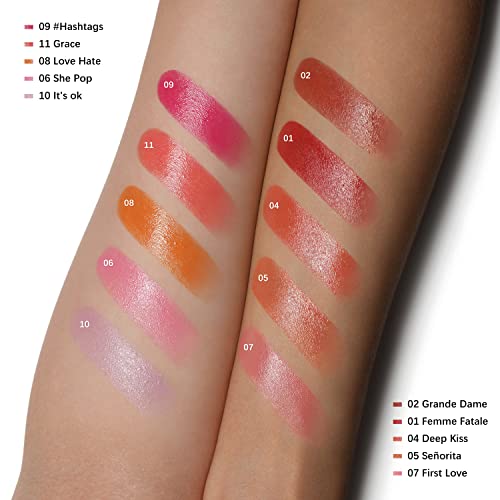 Oulac Pink Lipstick - Moisturizing Lip Stick Glossy Tinted Lip Balm, Sheer Shine Juicy Finish, Lightweight And Hydrating Formula For Dry Lip Care, Vegan 2.2G/0.07Oz (06) #TOP7