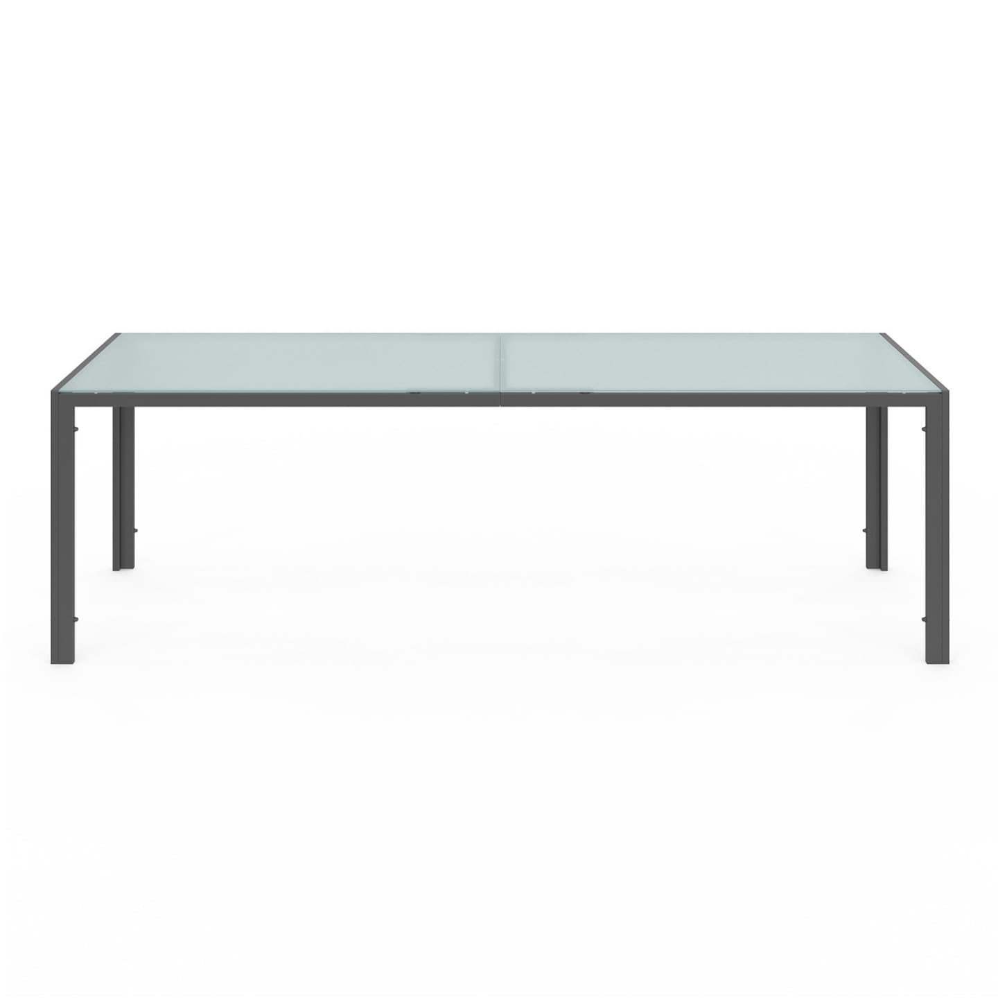 IDMarket - Salon de Jardin Madrid Table 240 CM et 10 chaises empilables Gris Anthracite Plateau Clair