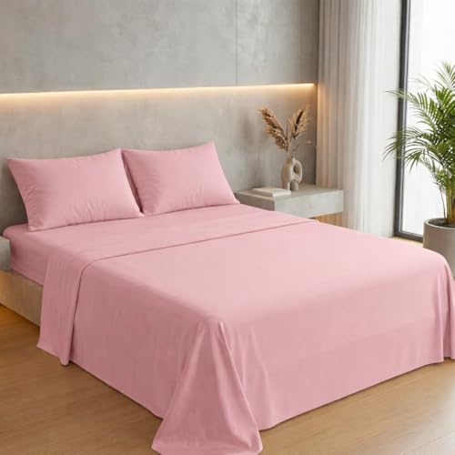 SET COMPLETO MATRIMONIALE 4 PEZZI– Il completo include: 1 lenzuolo sopra 240x280 cm, 1 lenzuolo con angoli elasticizzati 170x200 cm con altezza angolo di 23 cm e 2 federe 50x80 cm con chiusura a sacco. Perfetto per vestire il letto con praticità e stile, garantendo una vestibilità ottimale.
