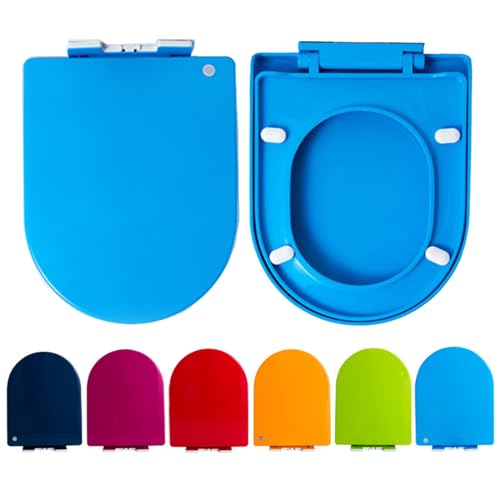 Abattant de toilette orange en forme de D à fermeture douce