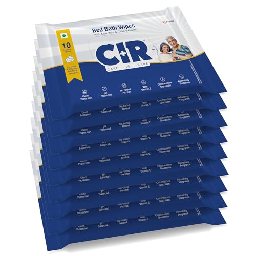 Image of CIR Soft Body Cleansing Wet Bed Bath Wipes for Adults | Body Sponging | Extra Large, 10 Wipes /Pack (Pack of 9), 90 Wipes, White, One Size