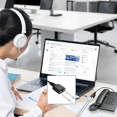 XMSJSIY RJ9 to 3.5mm Headsets Adapter Telephone Phones MIC Audio Splitter Adapter Cable RJ9 4P4C Male to 3.5mm Jack Headphone Microphone Audio Cable - 27CM/10inch