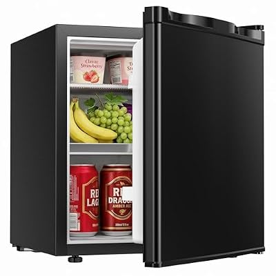 Icyglee 1.7 Cu.Ft Mini Fridge with Freezer, Compact Refrigerator, Black