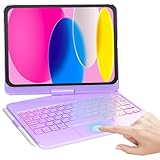 【Clavier avec pavé tactile et connexion Bluetooth】 Étui clavier pour iPad 10e génération avec pavé tactile multipoint intégré, doté de la technologie Bluetooth de pointe, qui vous offre des vitesses de transfert 2 fois plus rapides et une connexion plus stable sans perte de signal.