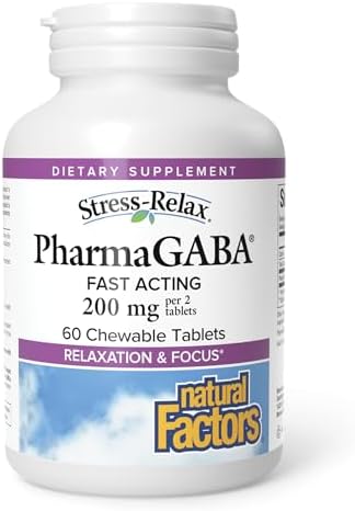 Natural Factors Stress-Relax Chewable Gaba 100 milligrams, Tropical Fruit Flavor, 60 Tablets (30 Servings)