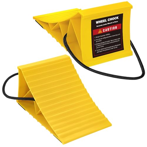 Liqmeivre 2 Stück Unterlegkeile Anhänger, Unterlegkeile Auto mit rutschfeste Unterseite, Unterlegkeil Keile Anhänger von LKW, Wohnmobil, Auto für die meisten Reifengrößen bis 26 Zoll