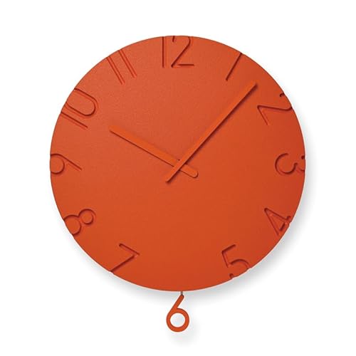 レムノス 掛け時計 カーヴド スウィング カラード アナログ 振り子 橙 CARVED SWING COLORED NTL24-17 OR Lemnos