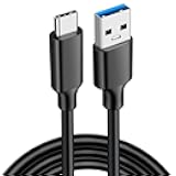 Fast Charging USB A to USB C Cable, Black, 6ft / 2 Meters Length, PVC Coated, Data Transfer 480Mbps, Compatible with Samsung iPhone iPad AirPods Tablets