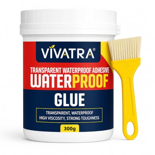 Image of Crack Seal Glue 300gm with Brush | Transparent Waterproof Resin for Roof Leakage, Wall Cracks & Waterproofing | Roof Waterproof Sealant for Terrace, Bathroom, Balcony & Exterior Surface Repair | Waterproof