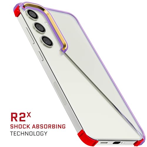 Image of Ghostek Covert Clear Samsung Galaxy S24 Plus Phone Case with Military Grade Shockproof Protection, Non-Slip Grip, Protective Silicone Cover Designed for 2024 Galaxy S24+ (6.7 inch) (Purple)