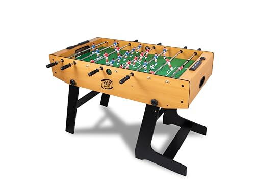 Teorema - Futbolín Plegable de Madera, fútbol para Adultos y niños con 2 Bolas y Varillas telescópicas, 158 x 45 x 85 cm