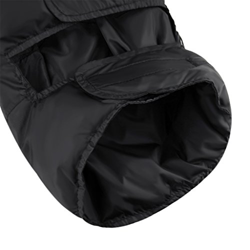 Unisex rodillera de plumón de pato blanco Kneepad invierno Super cálido térmica impermeable antiviento/frío Protège apoyo rodilla ajustable correa vendaje para moto bicicleta esquí snowboard-noir