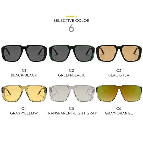 helena Trendy Square Sunglasses for Women Men Vintage Rimless Pilot Sunglasses Fashion 70s Inspired Stylish Flat Top Shades4